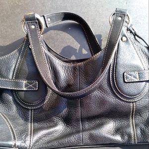 Black Franco Sarto Purse. 15 in. Wide. Zipper closure